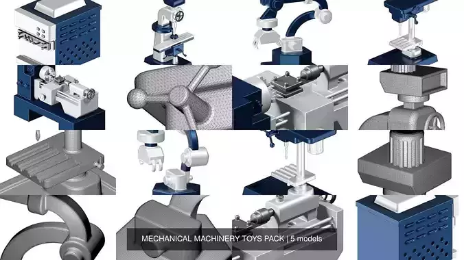 MECHANICAL MACHINERY TOYS PACK 3D Model Collection