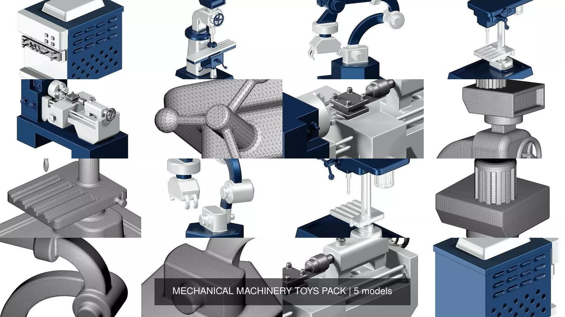 MECHANICAL MACHINERY TOYS PACK 3D Model Collection_0