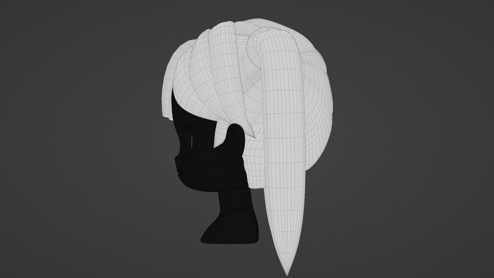 Chibi Female Hair Style 1 3D model_16