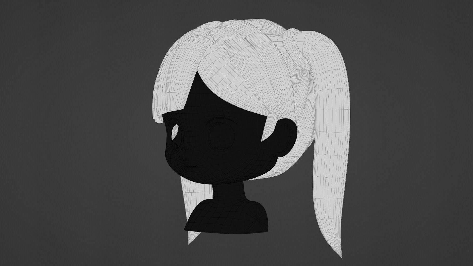 Chibi Female Hair Style 1 3D model_17