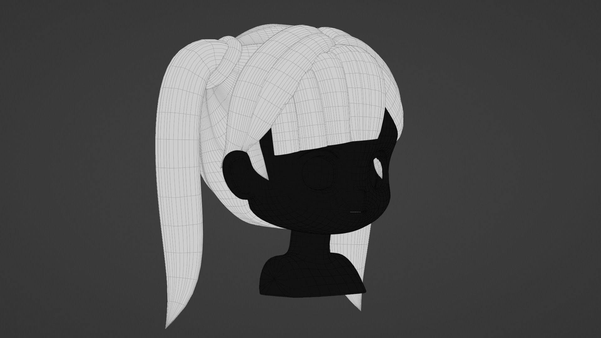 Chibi Female Hair Style 1 3D model_11