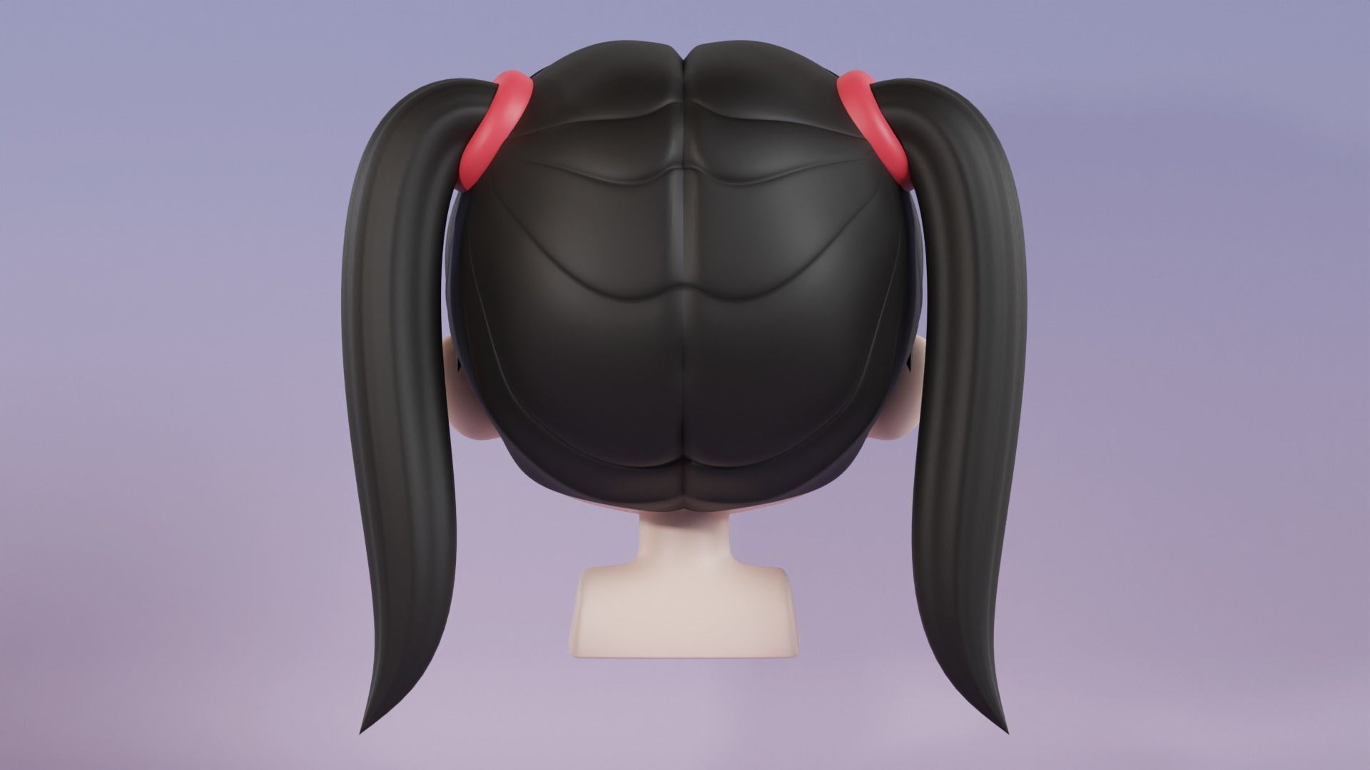 Chibi Female Hair Style 1 3D model_6