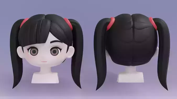 Chibi Female Hair Style 1 3D model