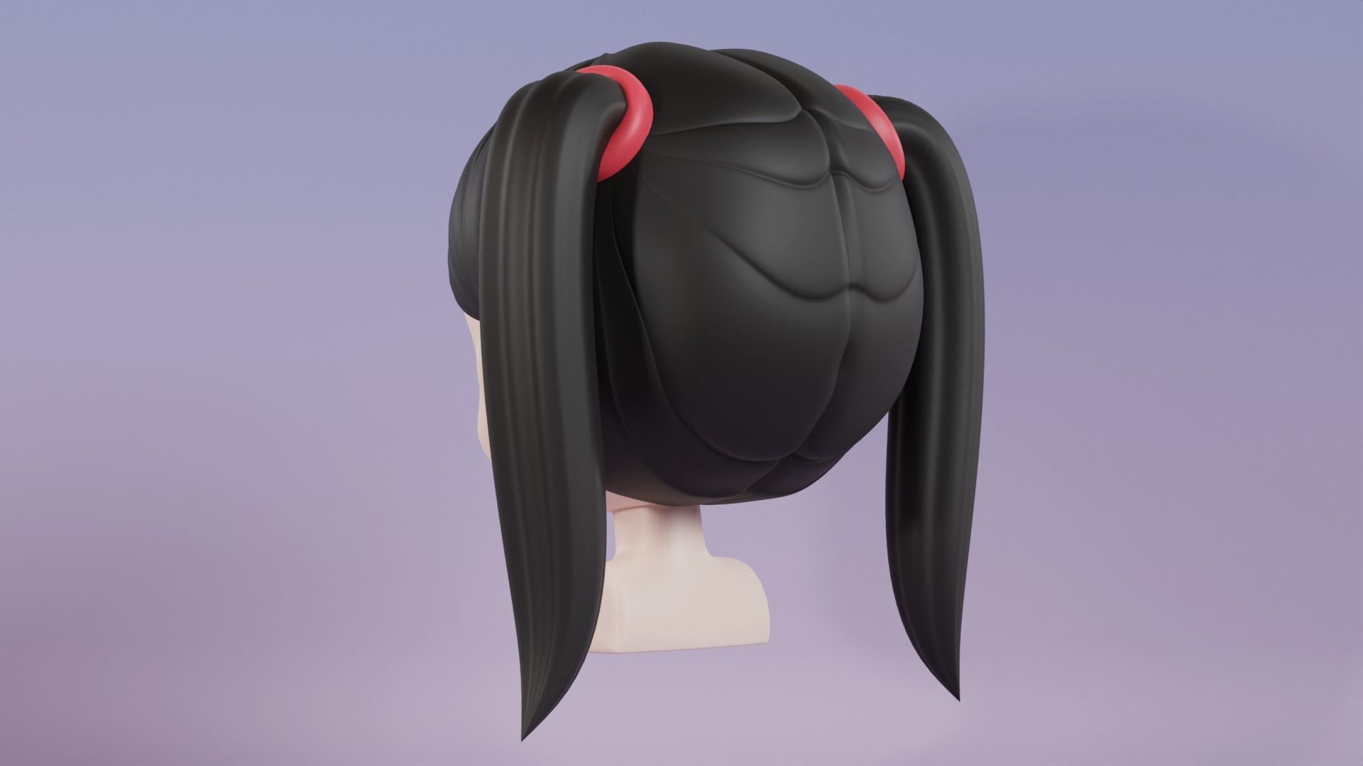 Chibi Female Hair Style 1 3D model_7