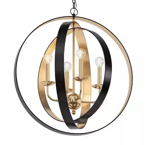 Luna 9 circular chandelier with gold accents
