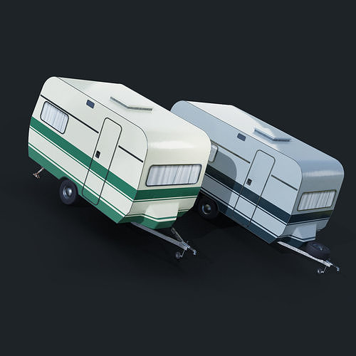 Caravan Trailer Mobile Homes Camper Trailer Exterior Only 3D model