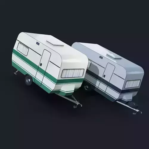 Caravan Trailer Mobile Homes Camper Trailer Exterior Only 3D model