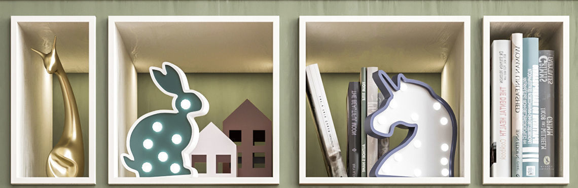 Childrens wardrobe with crib and toys 3D model_2