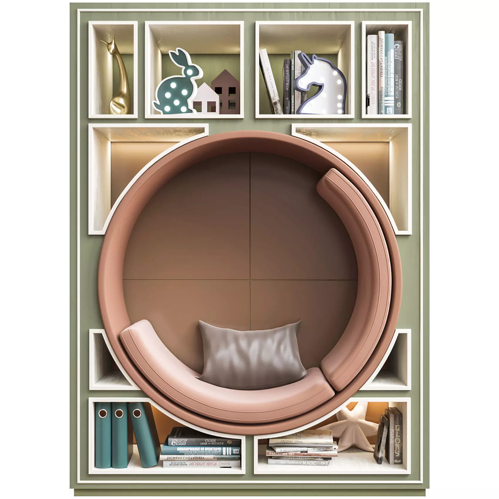 Childrens wardrobe with crib and toys 3D model_0