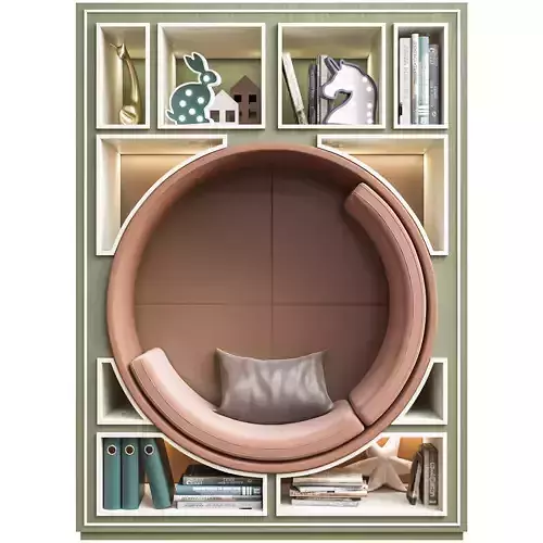 Childrens wardrobe with crib and toys