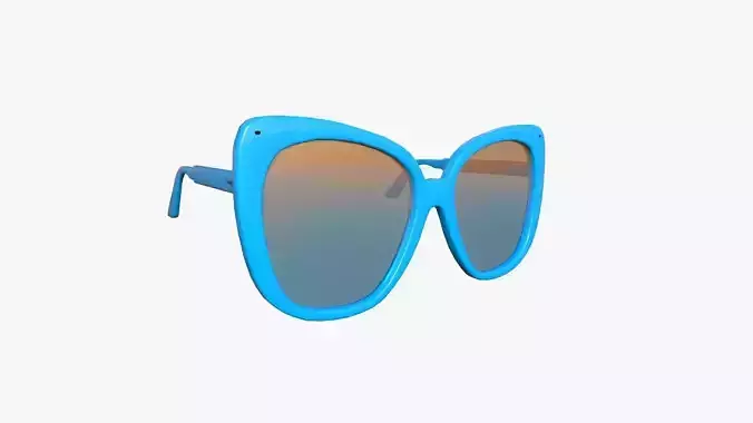 Sunglass J11 Blue Orange - Character Design Fashion Low-poly 3D model