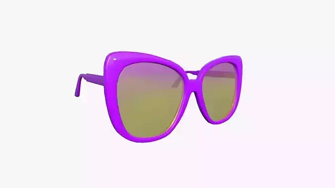 Sunglass J12 Purple Yellow - Character Design Fashion Low-poly 3D model