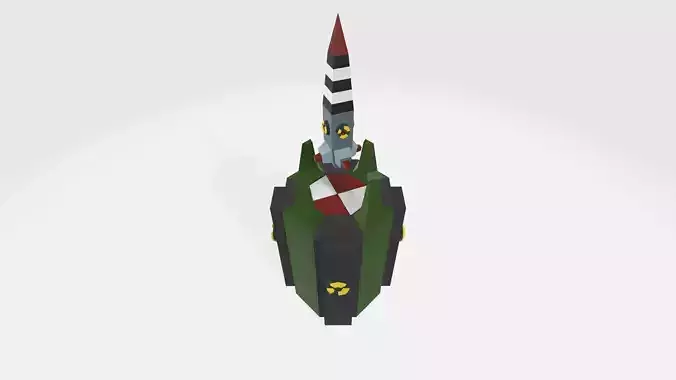 Nuke missile with silo  Free low-poly 3D model