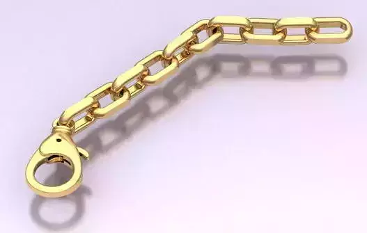Necklace 3D Model gold chain link