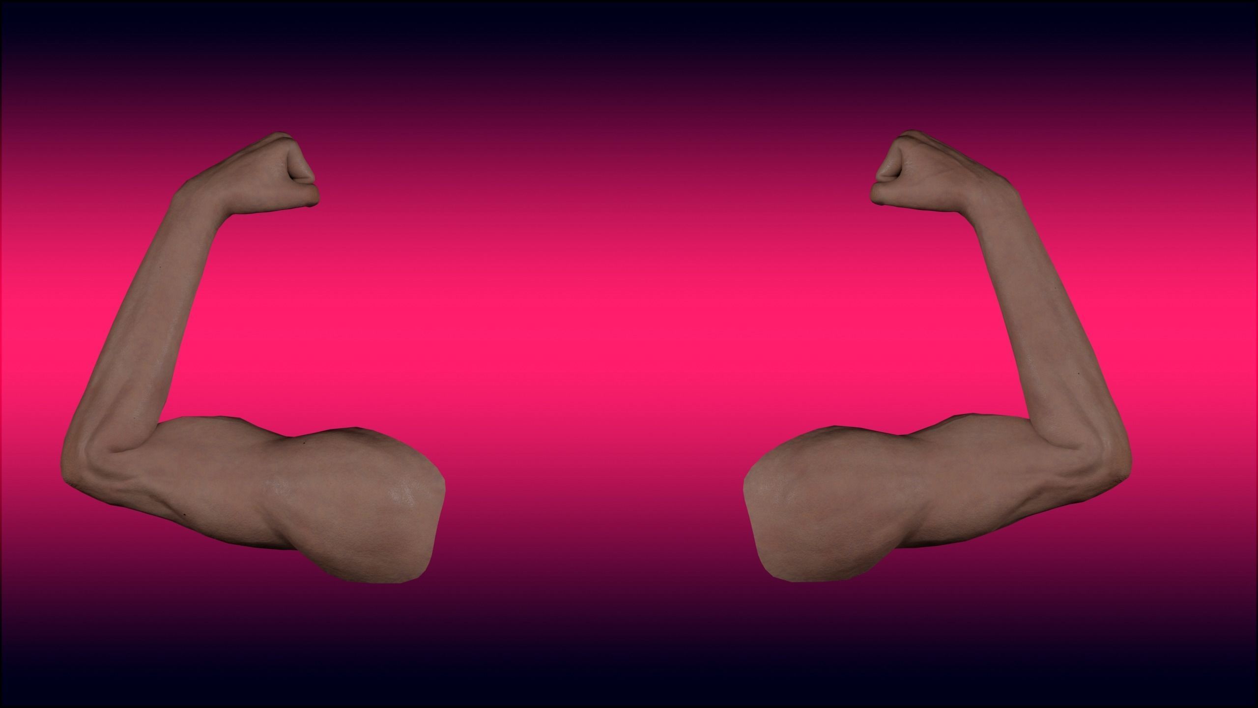 Two Arms Rigged  Low-poly 3D model_5