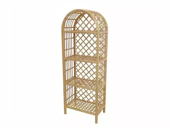 wicker bookshelf