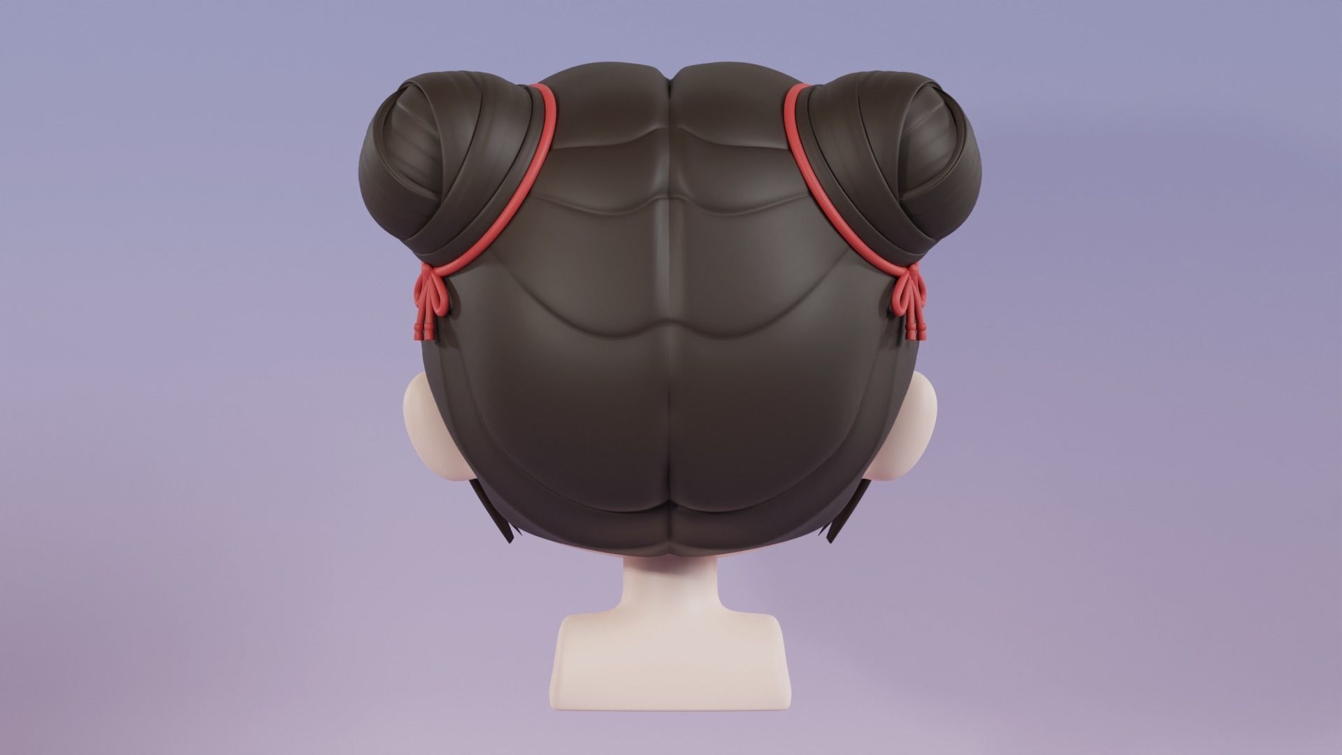 Chibi Female Hair Style 3 3D model_6