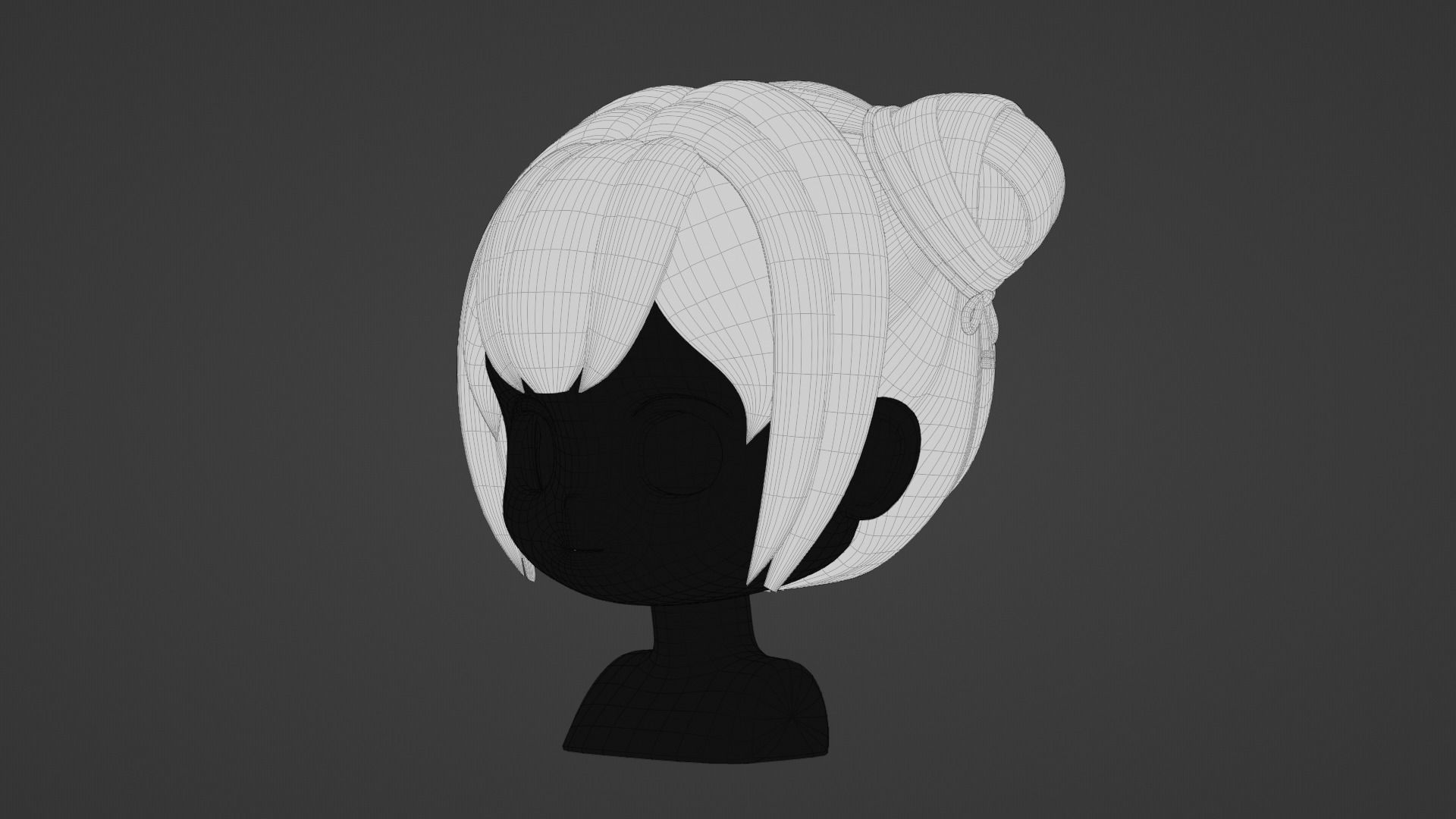 Chibi Female Hair Style 3 3D model_17