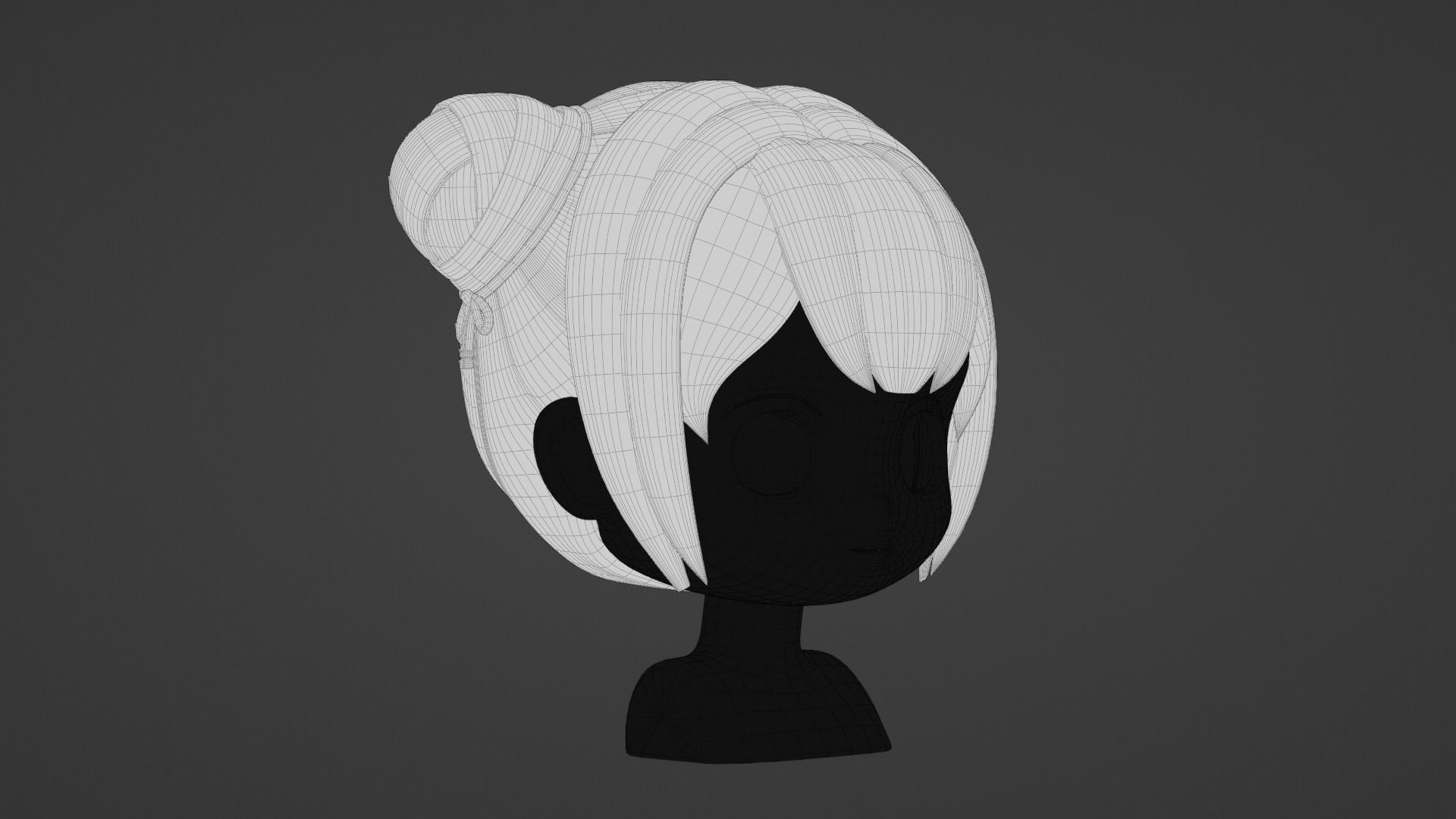 Chibi Female Hair Style 3 3D model_11