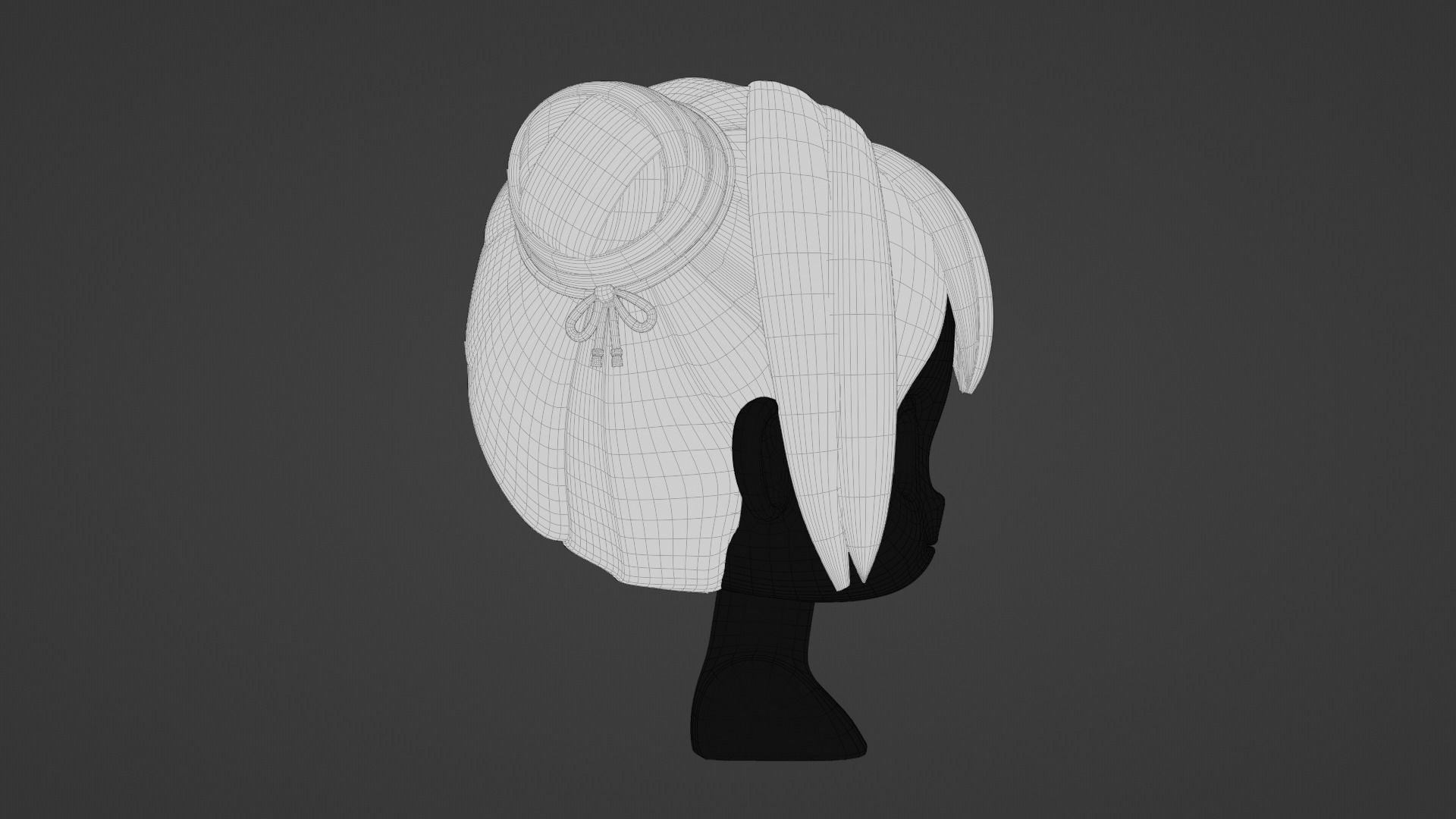 Chibi Female Hair Style 3 3D model_12
