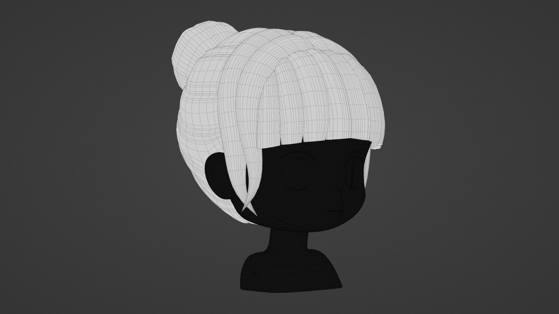 Chibi Female Hair Style 4 3D model_11