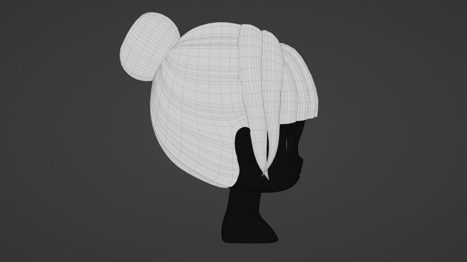 Chibi Female Hair Style 4 3D model_12
