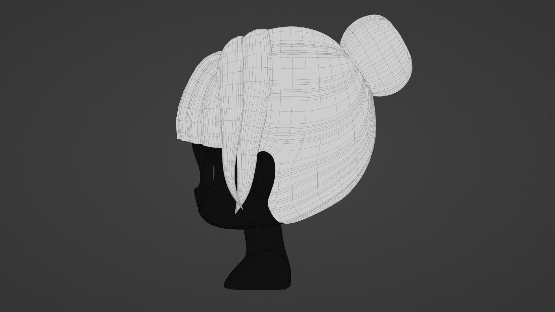 Chibi Female Hair Style 4 3D model_16