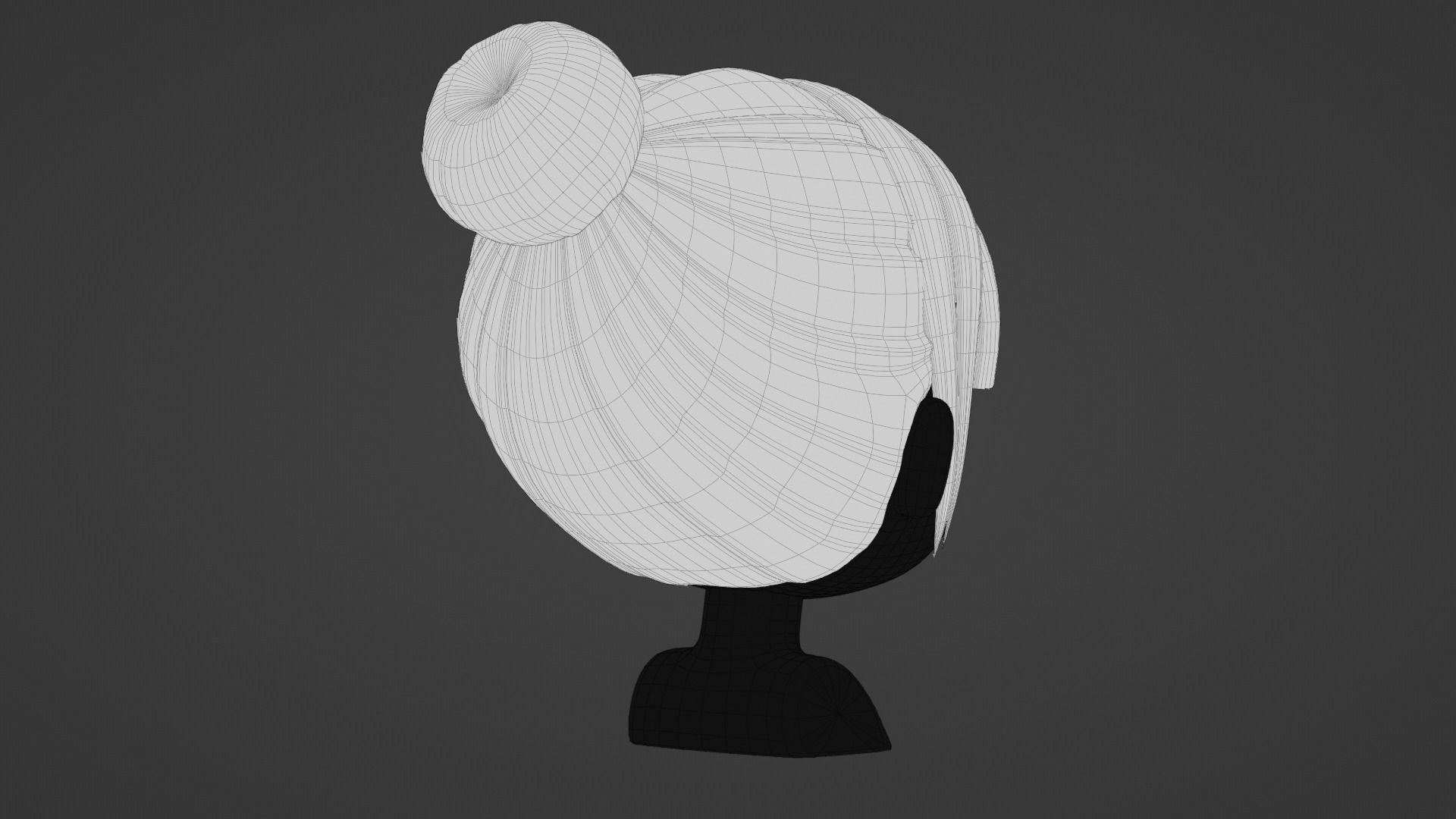 Chibi Female Hair Style 4 3D model_13
