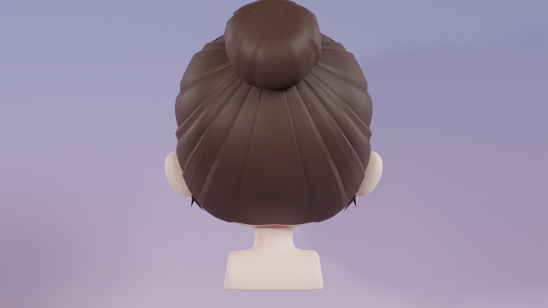 Chibi Female Hair Style 4 3D model_6