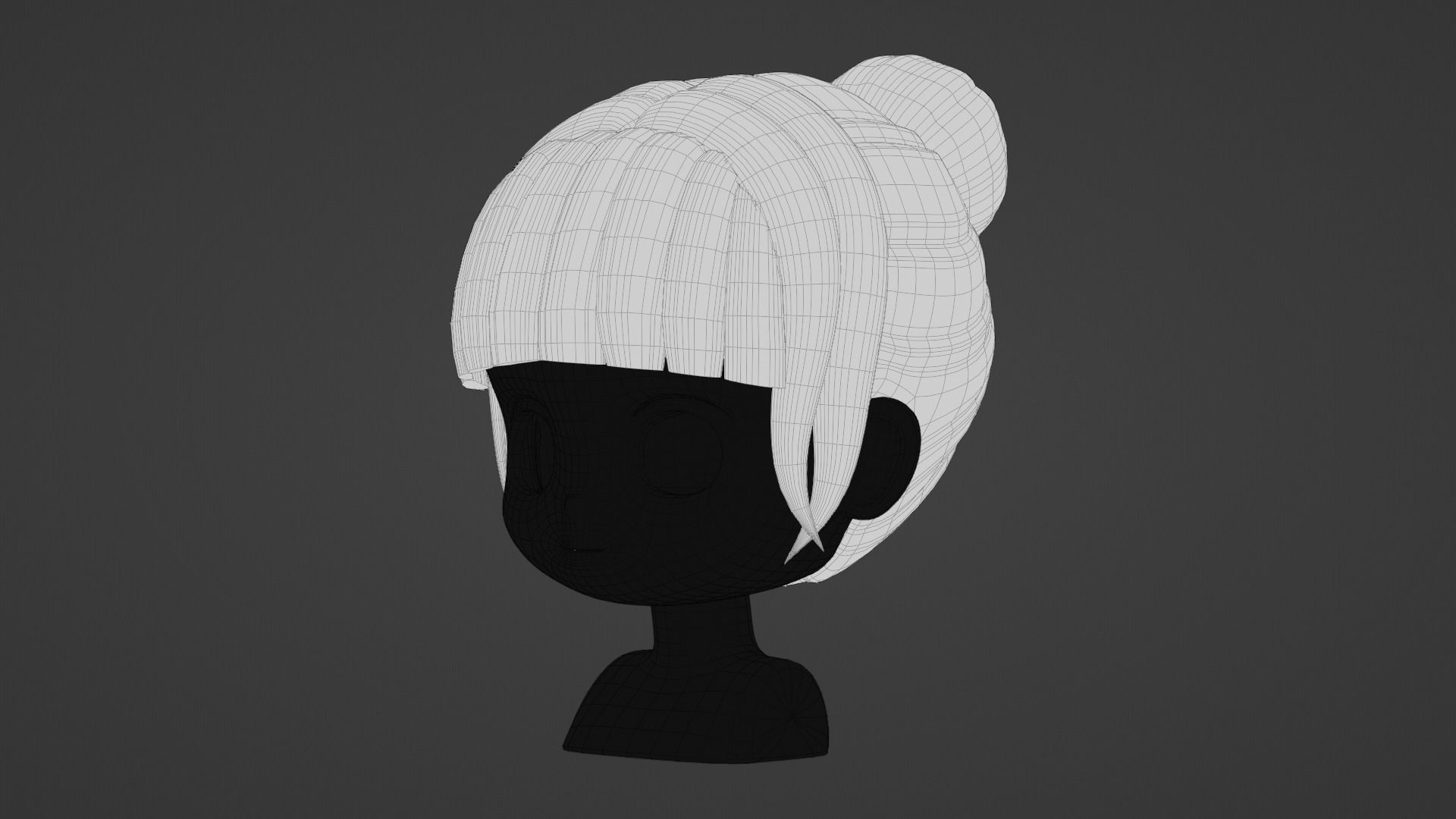 Chibi Female Hair Style 4 3D model_17