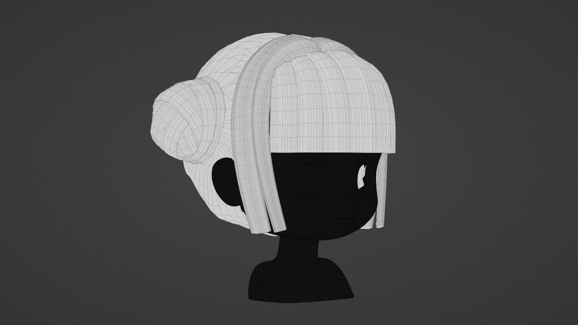 Chibi Female Hair Style 5 3D model_11