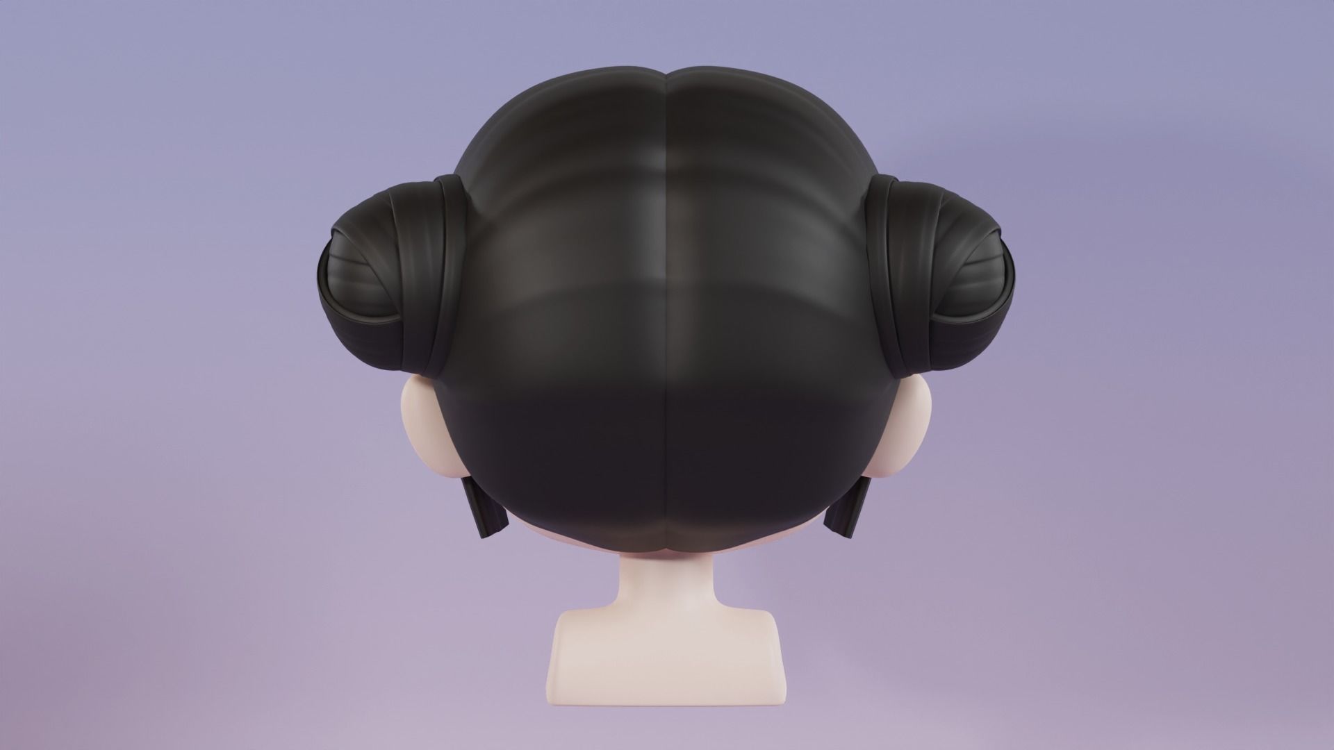 Chibi Female Hair Style 5 3D model_6