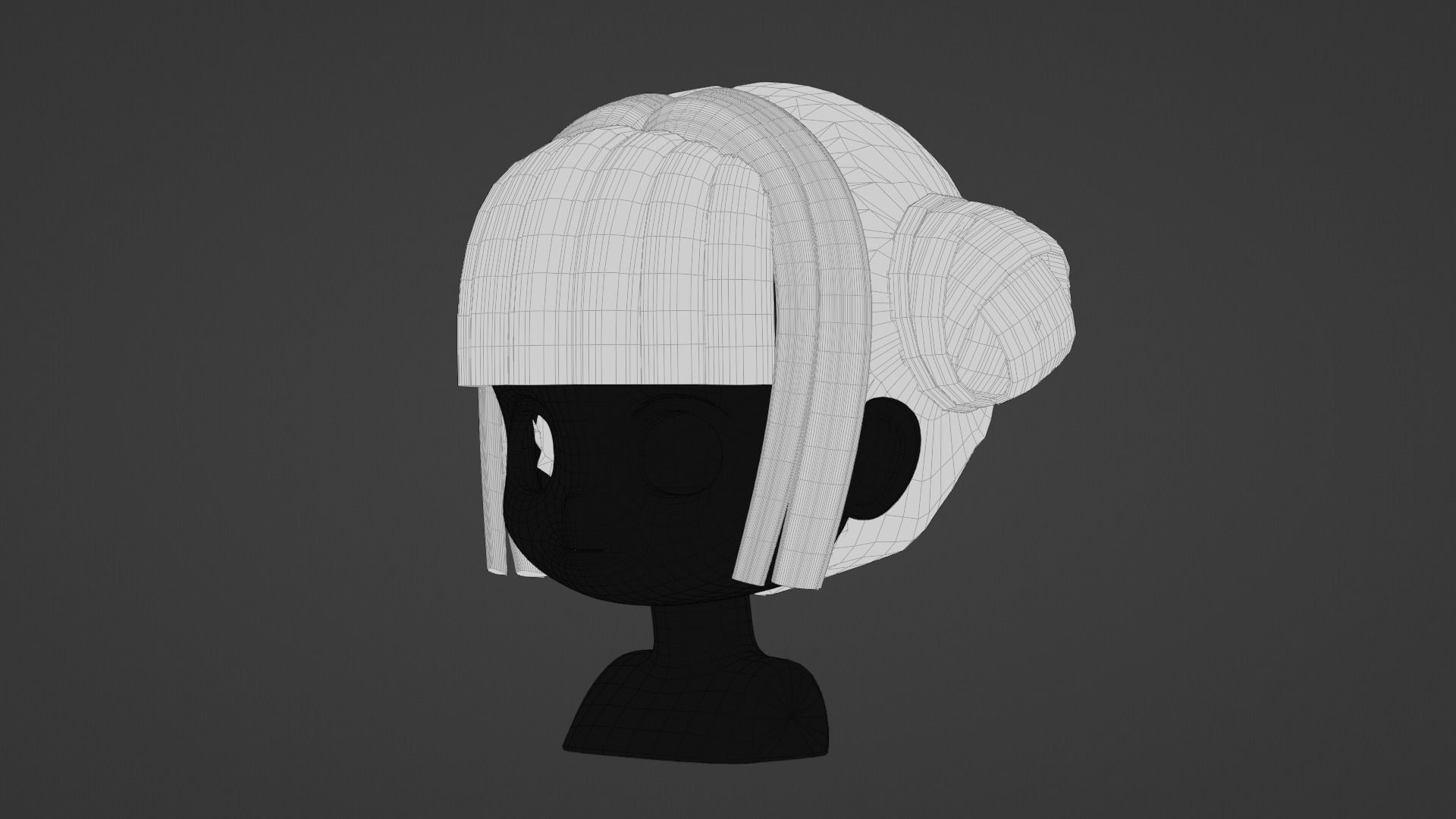 Chibi Female Hair Style 5 3D model_17