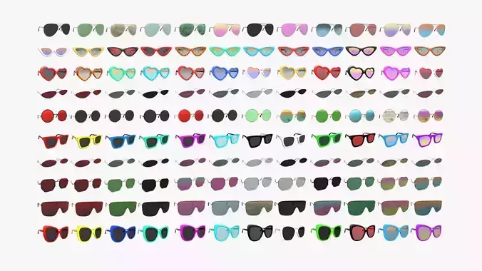 120 Sunglasses Super Collection - Character Design Fashion 