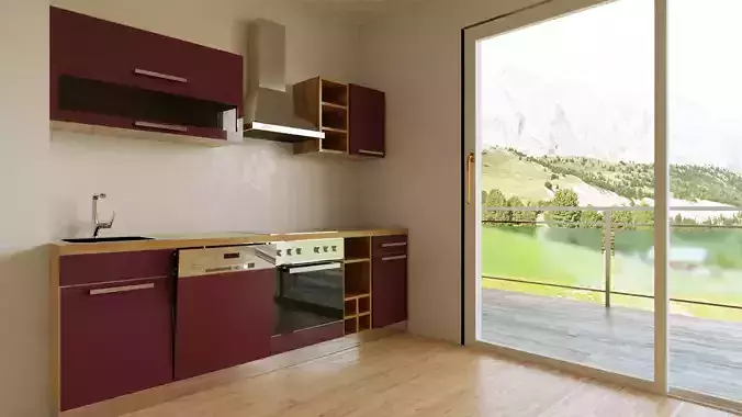 Kitchen unit model Free 3D model