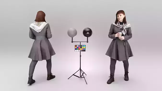 Elegant young woman in autumn coat 364