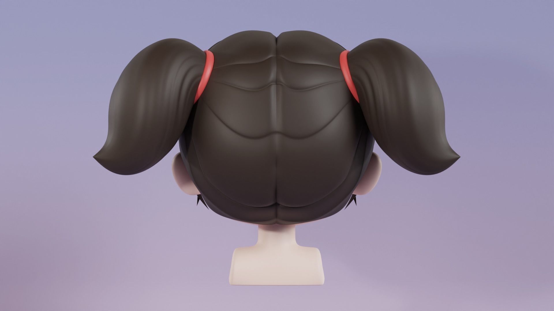 Chibi Female Hair Style 8 3D model_6