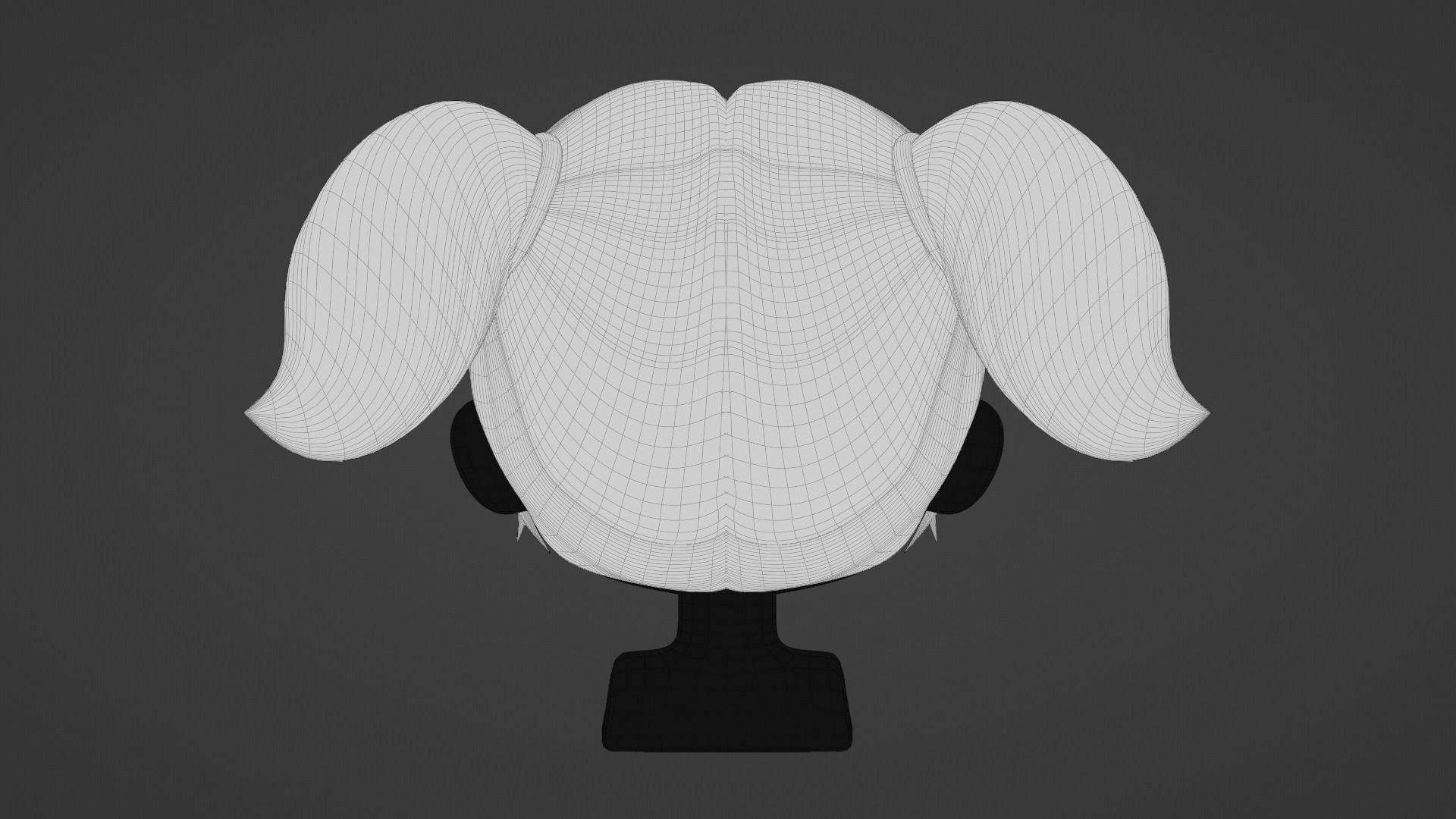 Chibi Female Hair Style 8 3D model_14