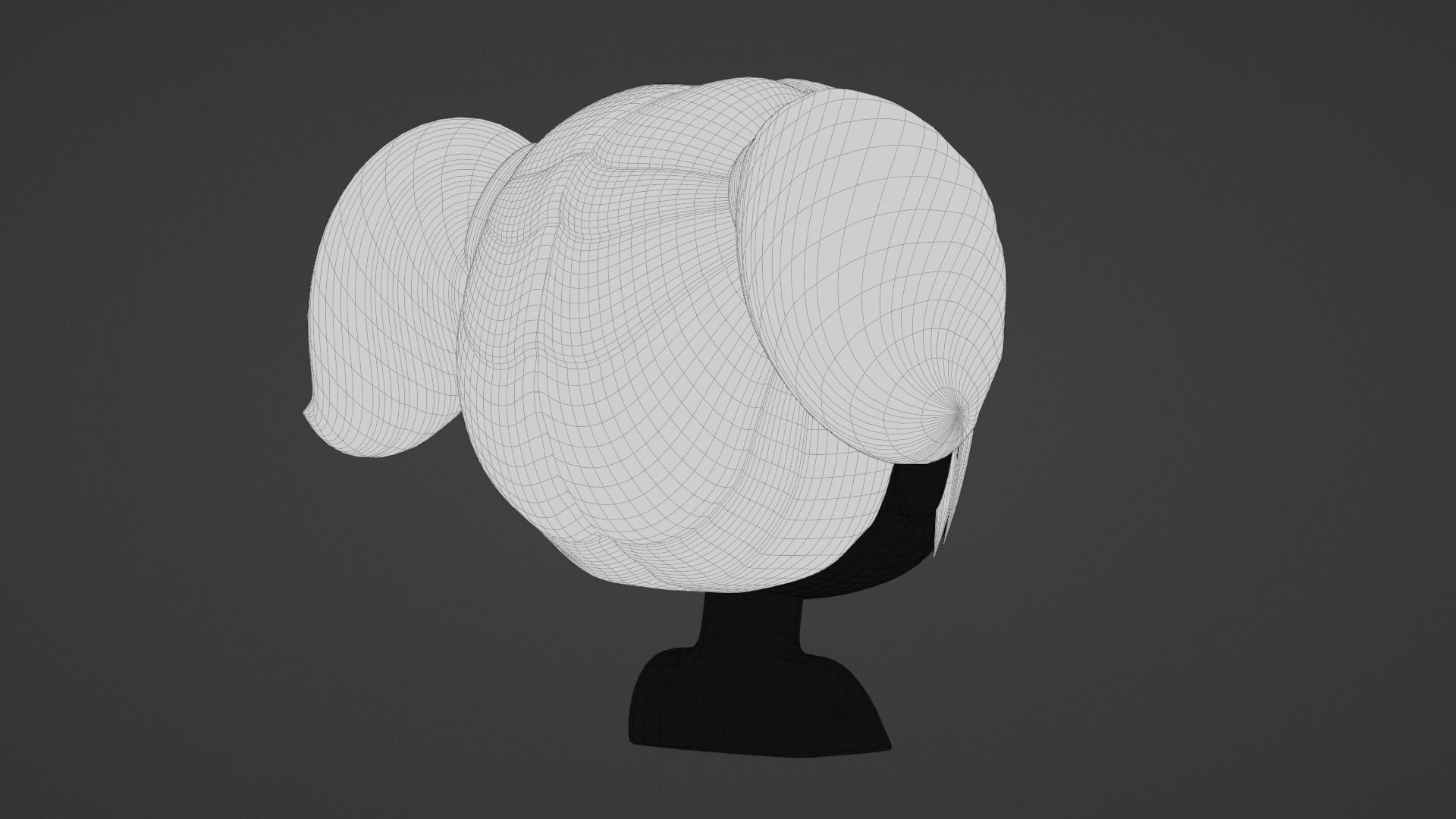 Chibi Female Hair Style 8 3D model_13