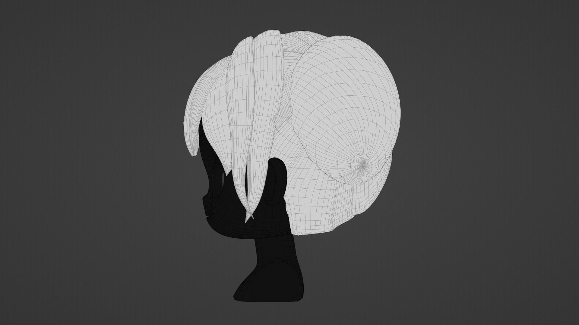 Chibi Female Hair Style 8 3D model_16