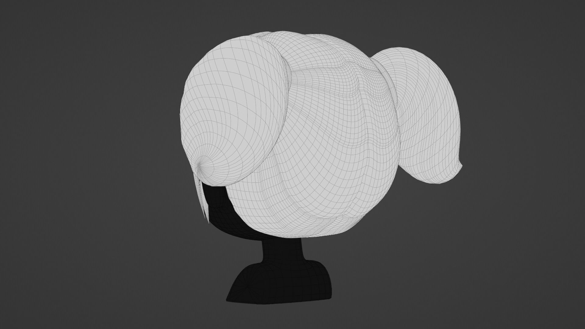 Chibi Female Hair Style 8 3D model_15