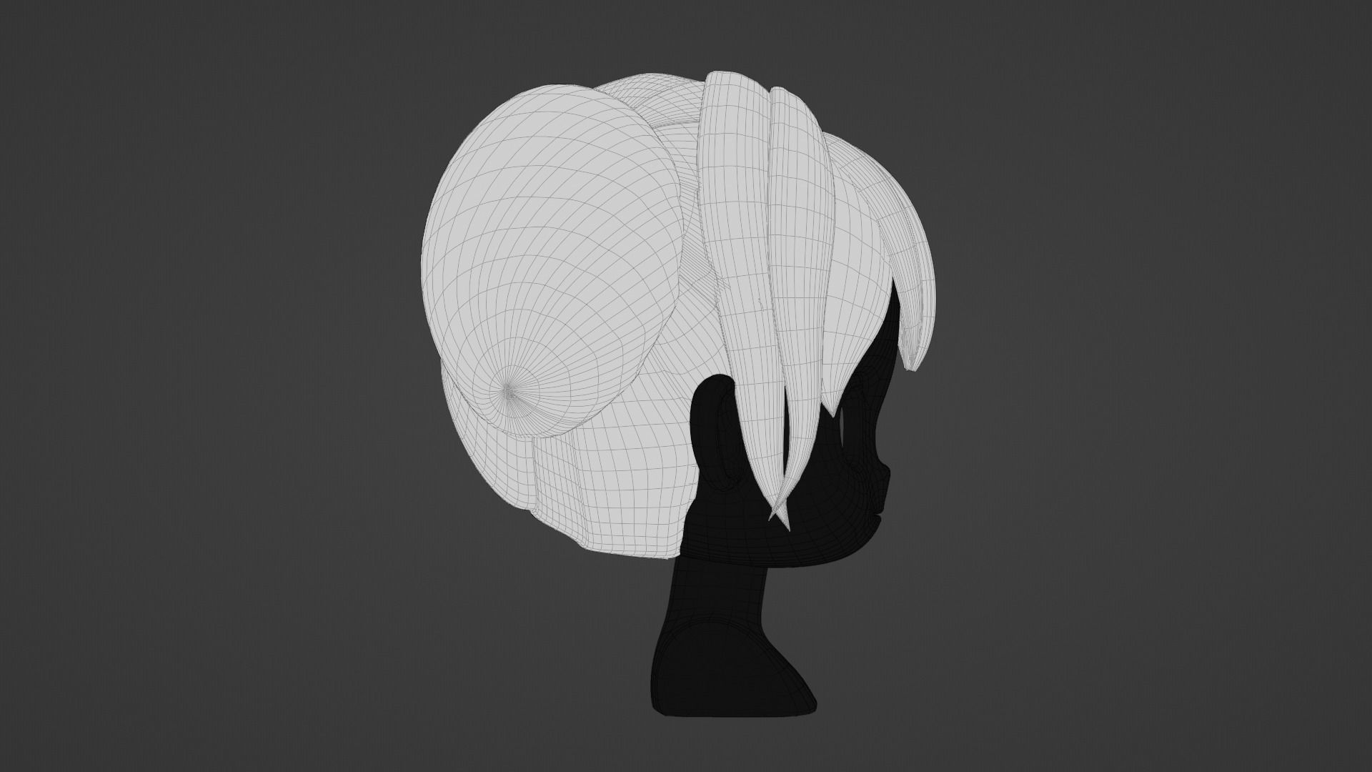 Chibi Female Hair Style 8 3D model_12