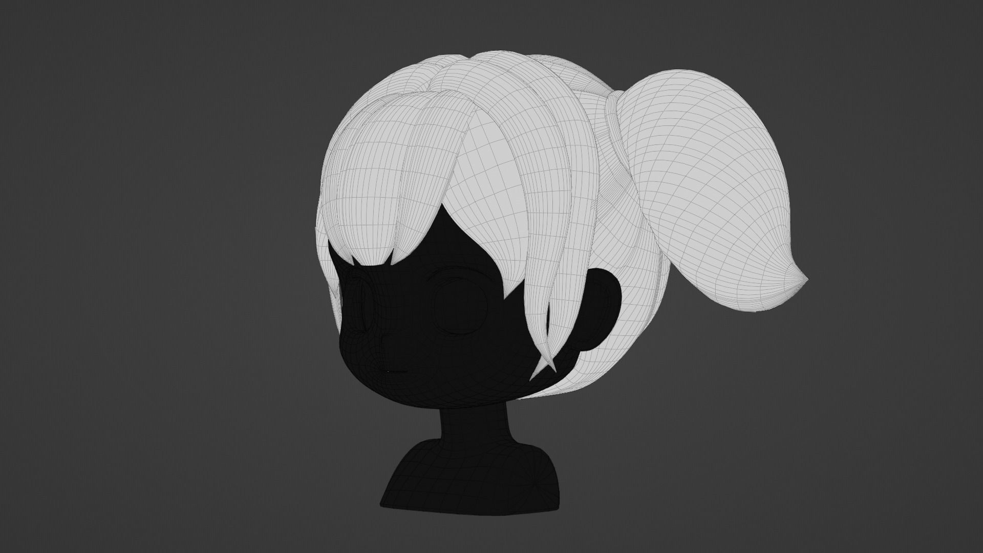 Chibi Female Hair Style 8 3D model_17