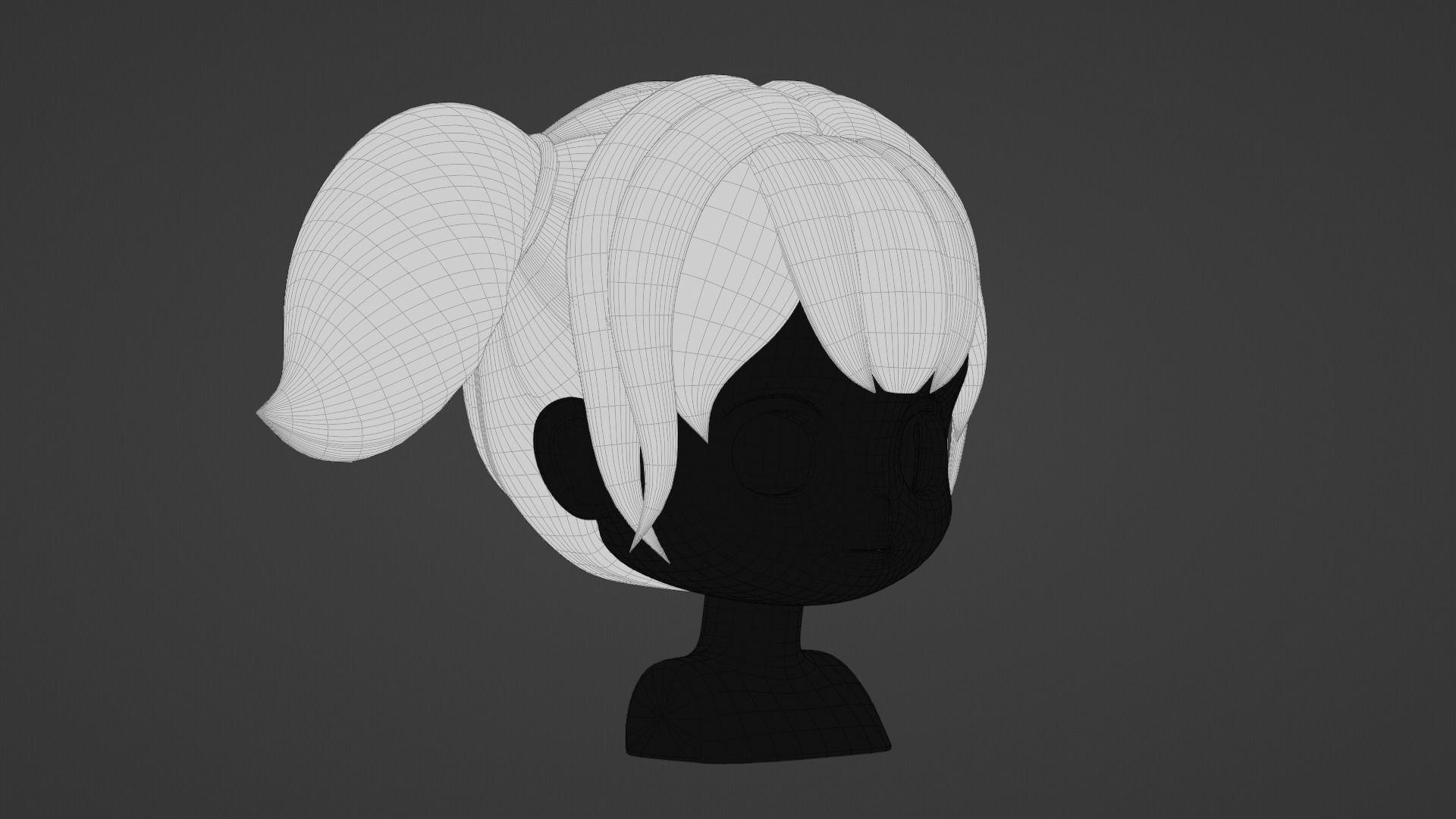 Chibi Female Hair Style 8 3D model_11