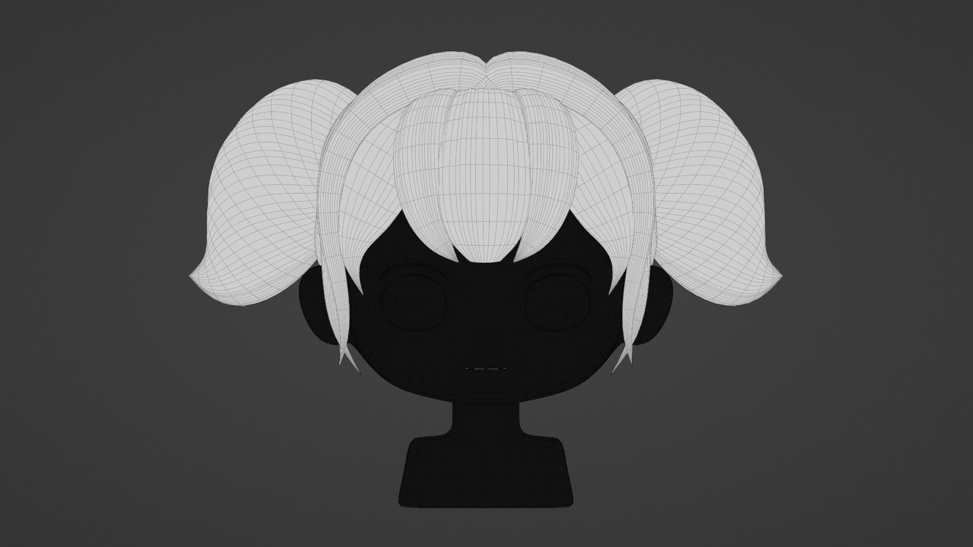 Chibi Female Hair Style 8 3D model_10