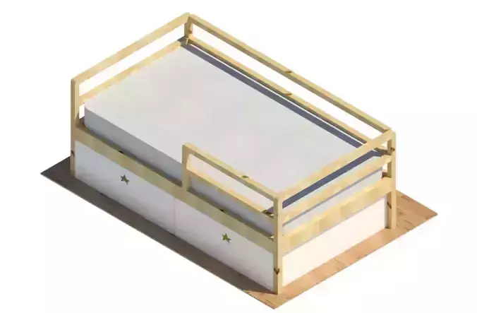 Classic Toddler Bed Free 3D model