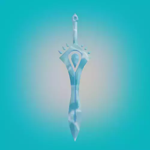 Stylized Water sword PBR low- poly game ready  Free low-poly 3D model