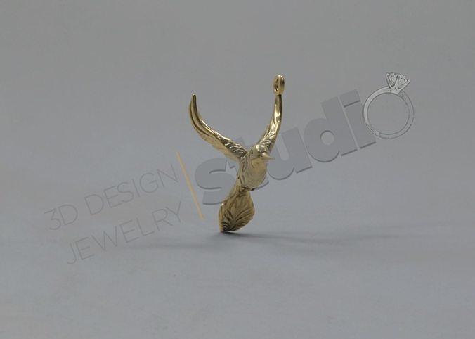 Highly detailed humming bird pendant 3D print model
