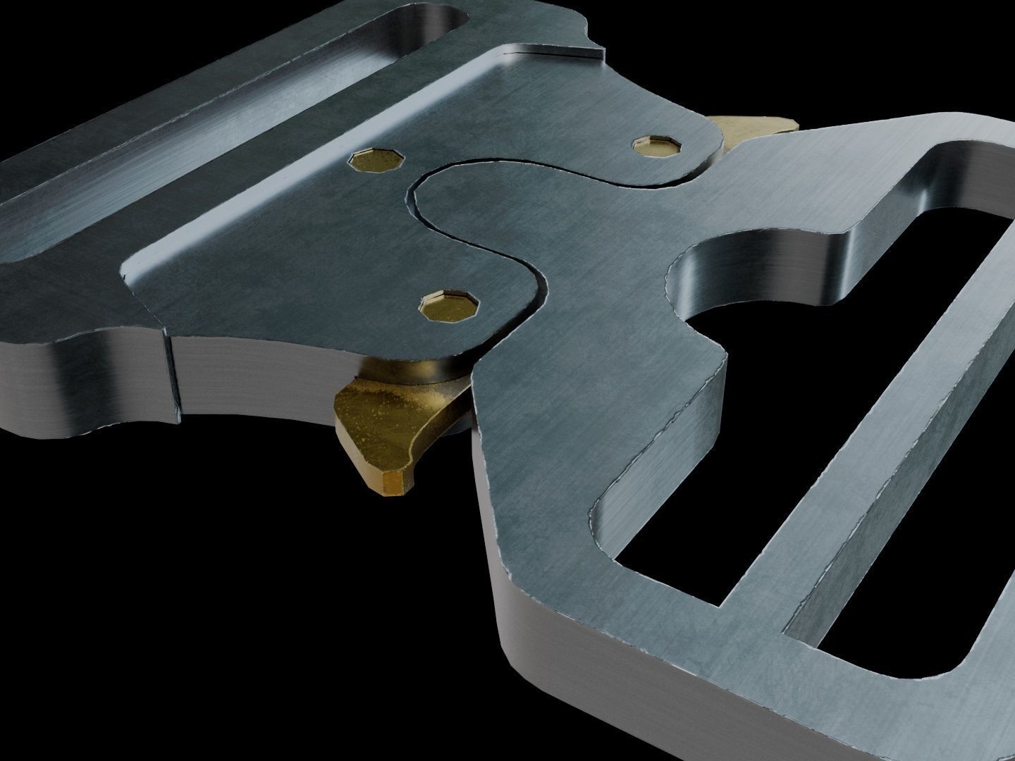 Techwear Buckle Lowpoly Low-poly 3D model_4