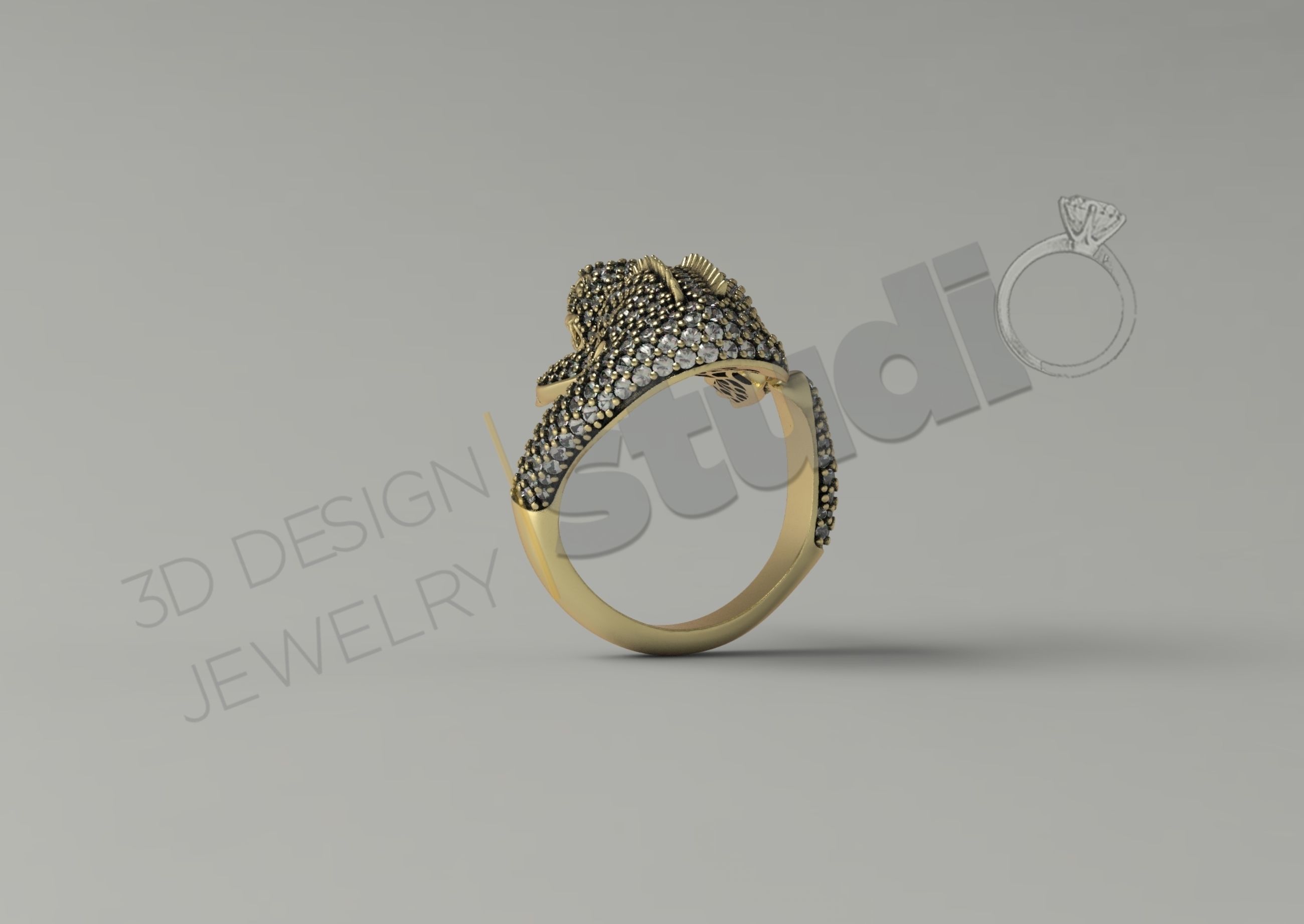 Highly detailed crocodile ring 3d model 3D print model_3